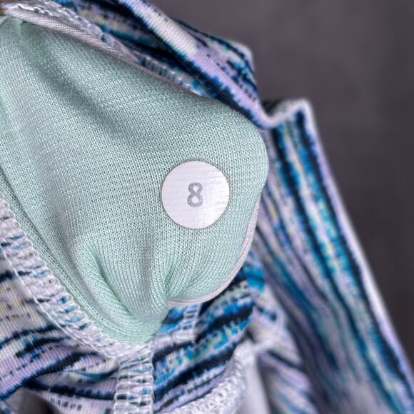 Lululemon Crop Leggings Blue Multicolor Abstract Size 8 - Picture 4 of 4